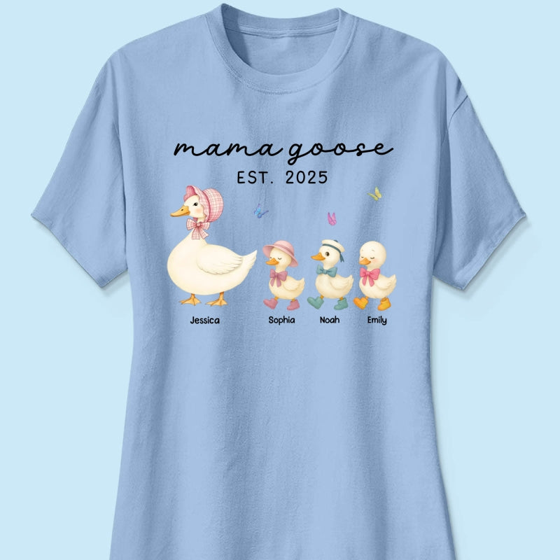Grandma Goose Mama Goose And Kids Personalized Shirt, Gift
