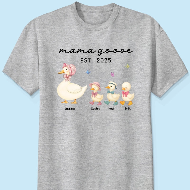 Grandma Goose Mama Goose And Kids Personalized Shirt, Gift