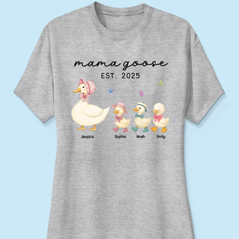 Grandma Goose Mama Goose And Kids Personalized Shirt, Gift