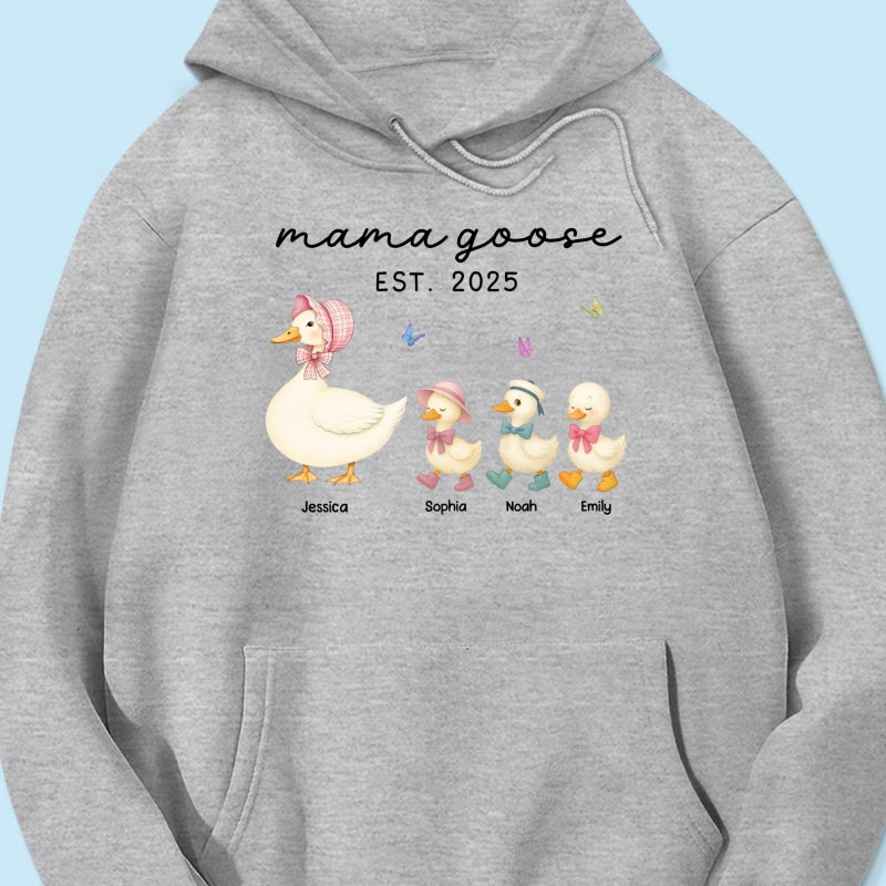 Grandma Goose Mama Goose And Kids Personalized Shirt, Gift