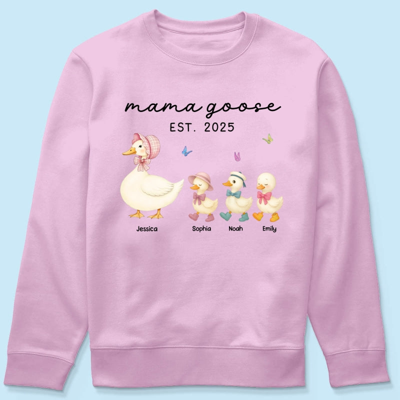 Grandma Goose Mama Goose And Kids Personalized Shirt, Gift