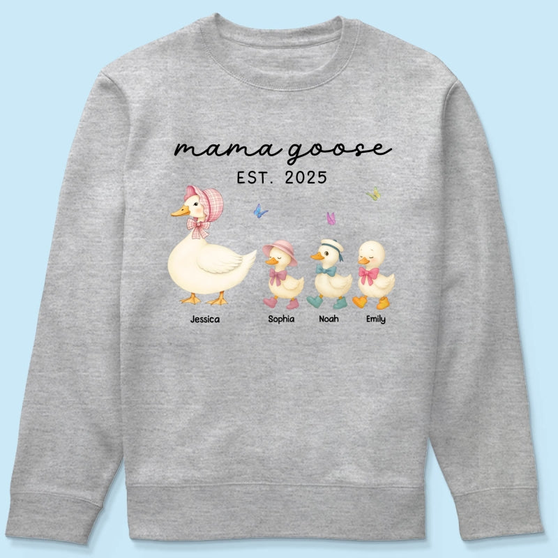 Grandma Goose Mama Goose And Kids Personalized Shirt, Gift