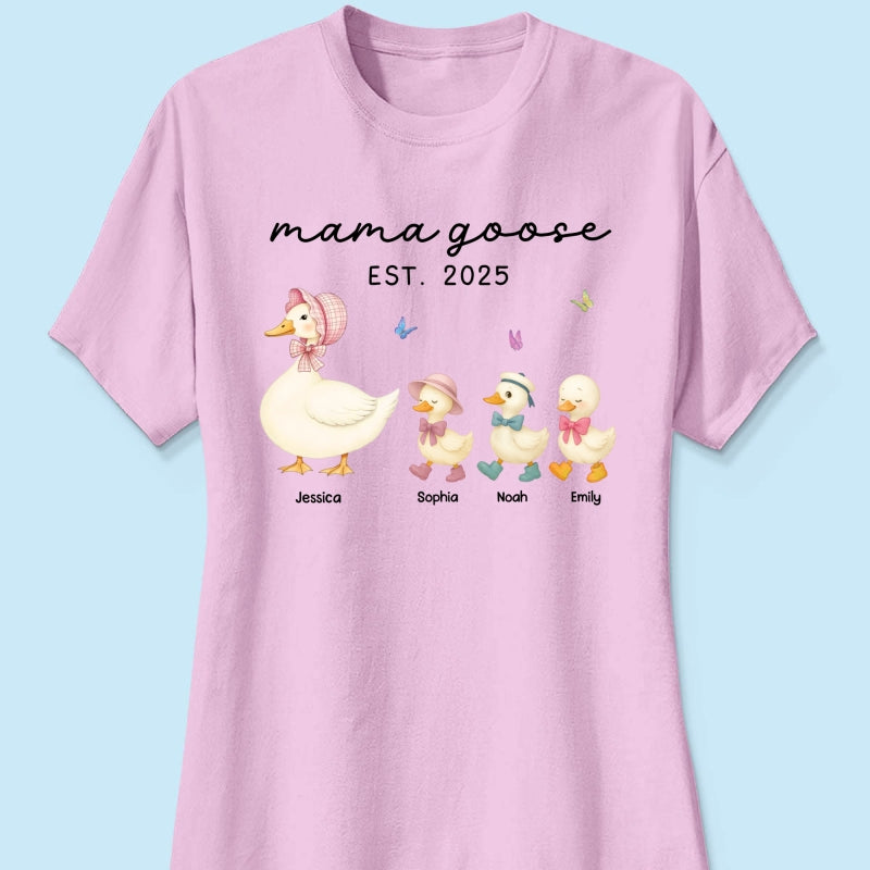 Grandma Goose Mama Goose And Kids Personalized Shirt, Gift