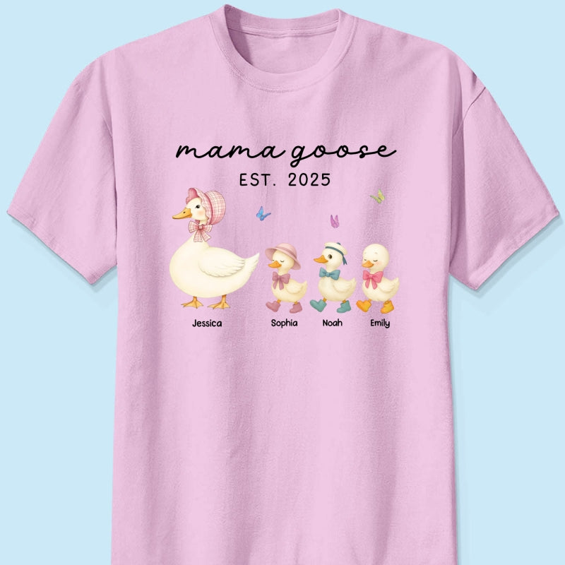 Grandma Goose Mama Goose And Kids Personalized Shirt, Gift