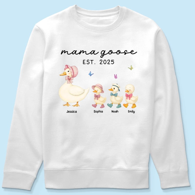 Grandma Goose Mama Goose And Kids Personalized Shirt, Gift