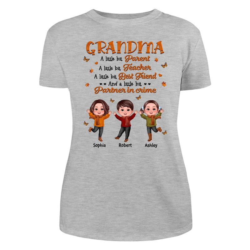Grandma Fall Season Parent Teacher Best Friend Personalized Shirt
