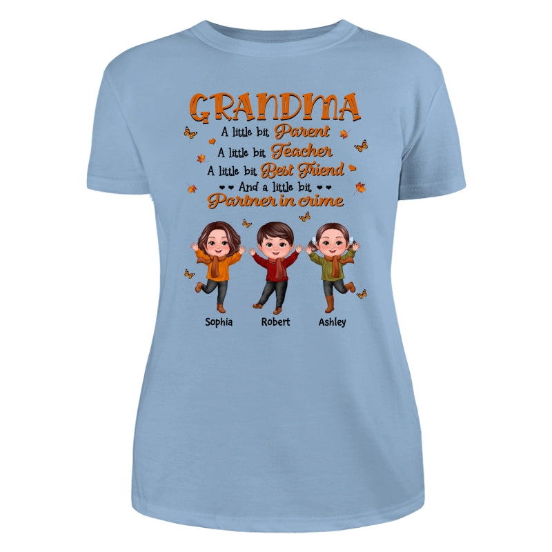 Grandma Fall Season Parent Teacher Best Friend Personalized Shirt