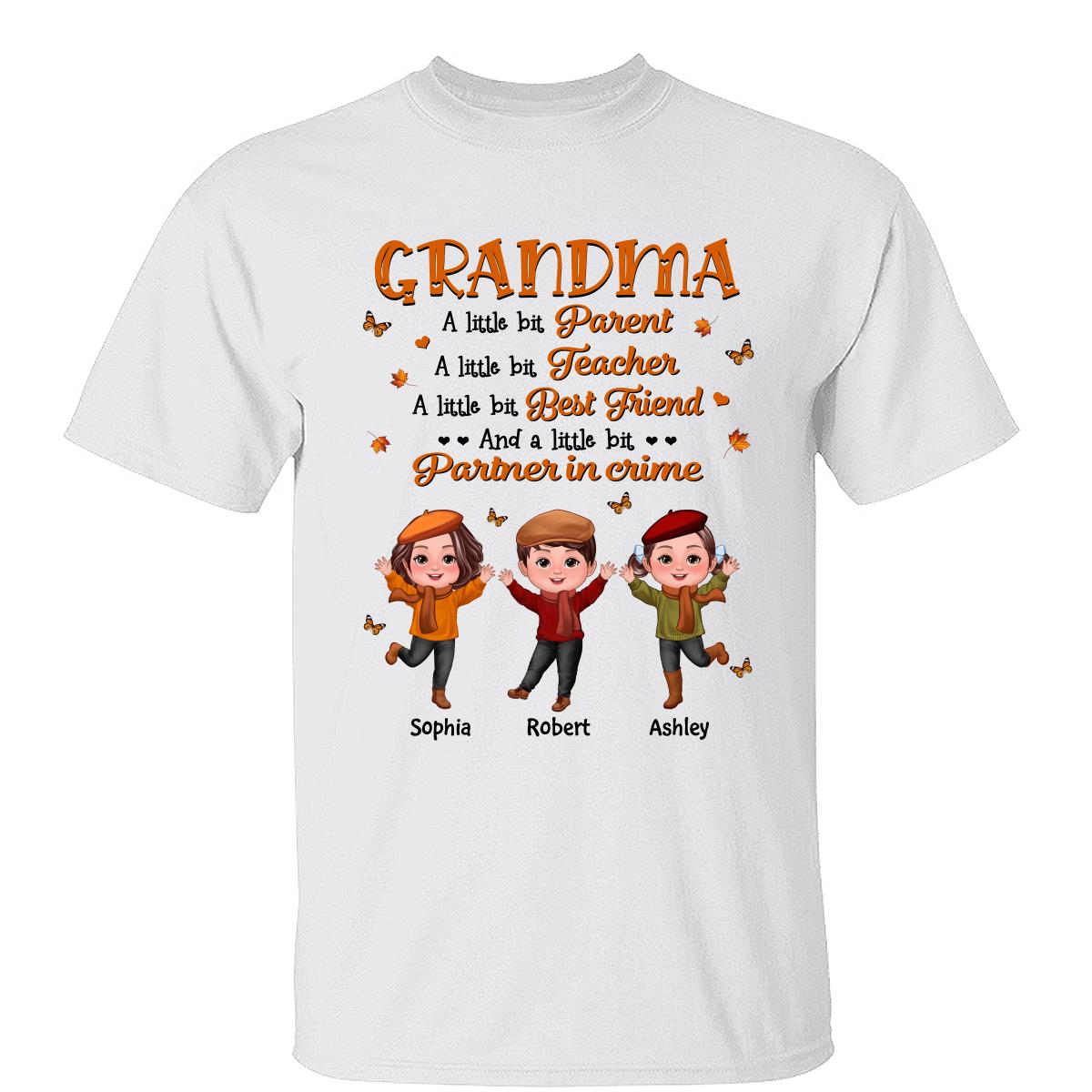 Grandma Fall Season Parent Teacher Best Friend Personalized Shirt