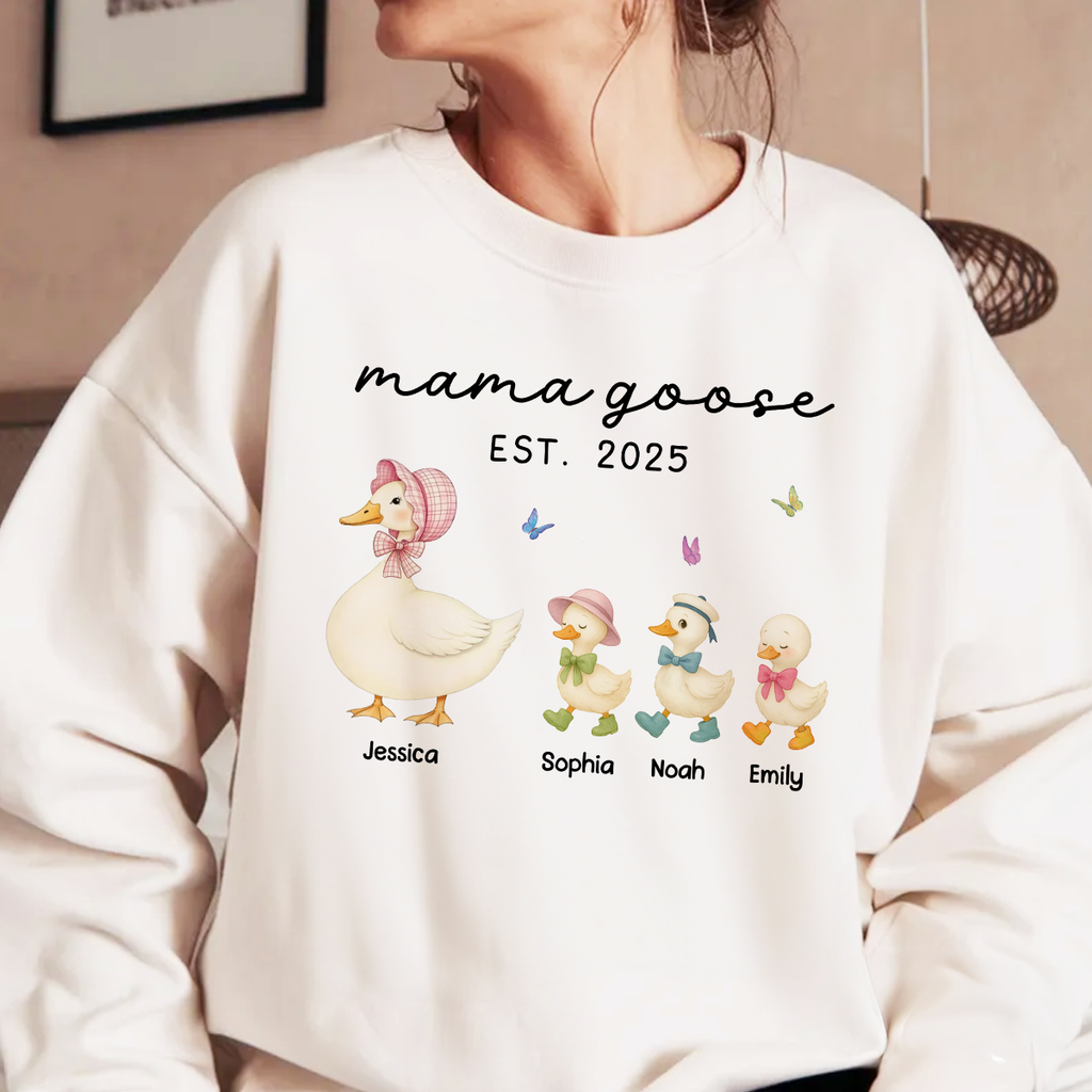 Grandma Goose Mama Goose And Kids Personalized Shirt, Gift