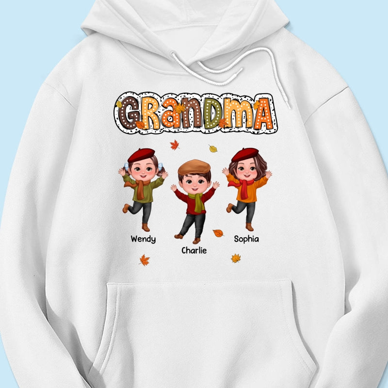 Grandma Fall Season Dalmatian Dot Happy Kids Personalized Shirt