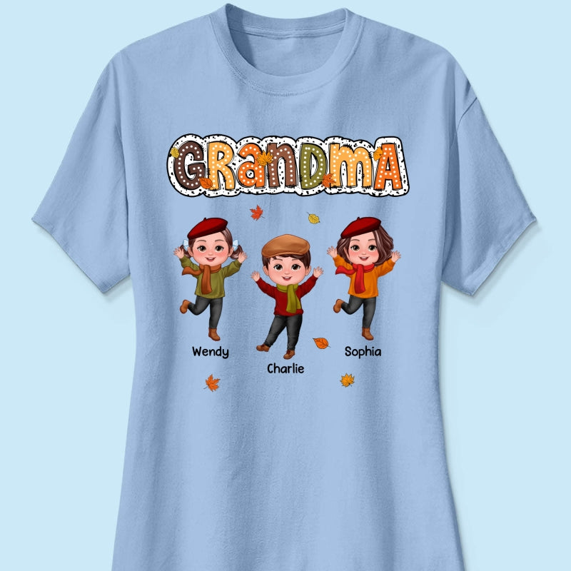 Grandma Fall Season Dalmatian Dot Happy Kids Personalized Shirt