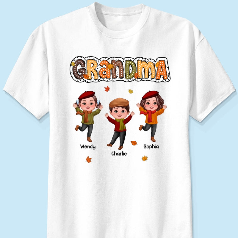 Grandma Fall Season Dalmatian Dot Happy Kids Personalized Shirt