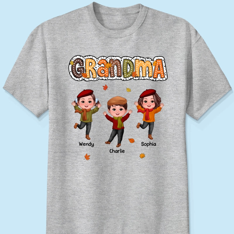 Grandma Fall Season Dalmatian Dot Happy Kids Personalized Shirt