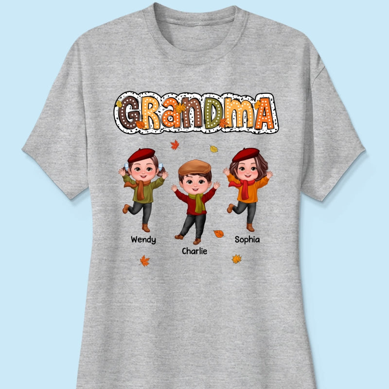 Grandma Fall Season Dalmatian Dot Happy Kids Personalized Shirt