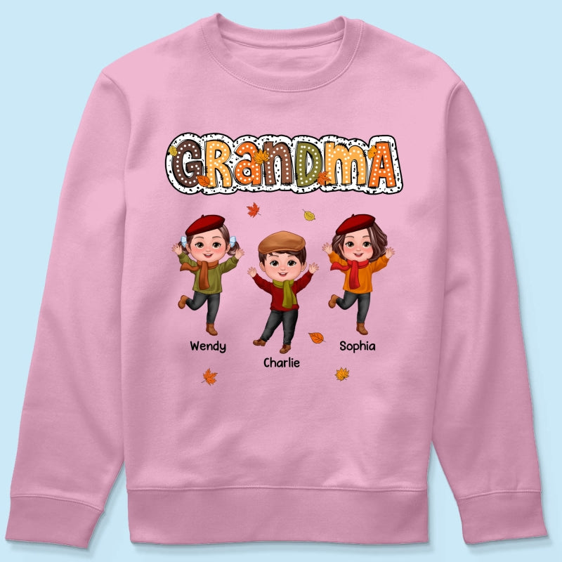 Grandma Fall Season Dalmatian Dot Happy Kids Personalized Shirt