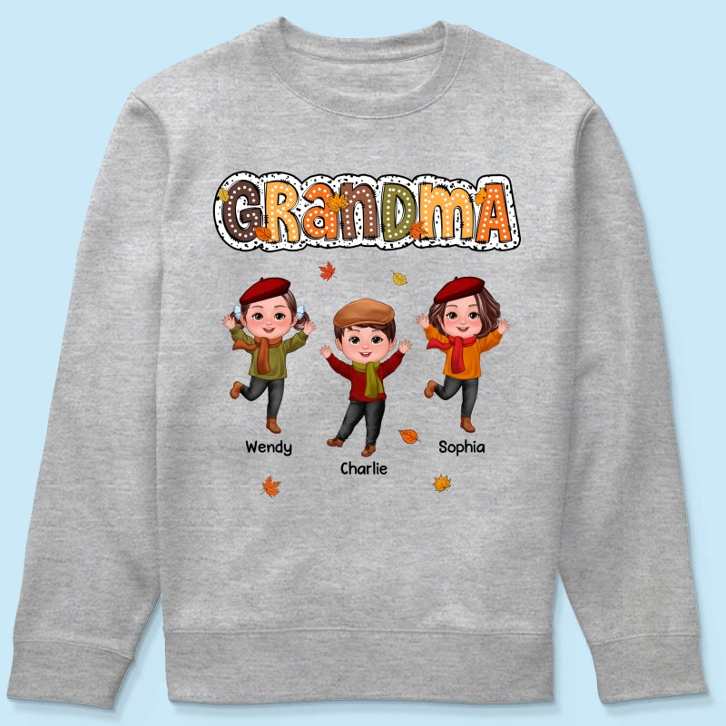 Grandma Fall Season Dalmatian Dot Happy Kids Personalized Shirt