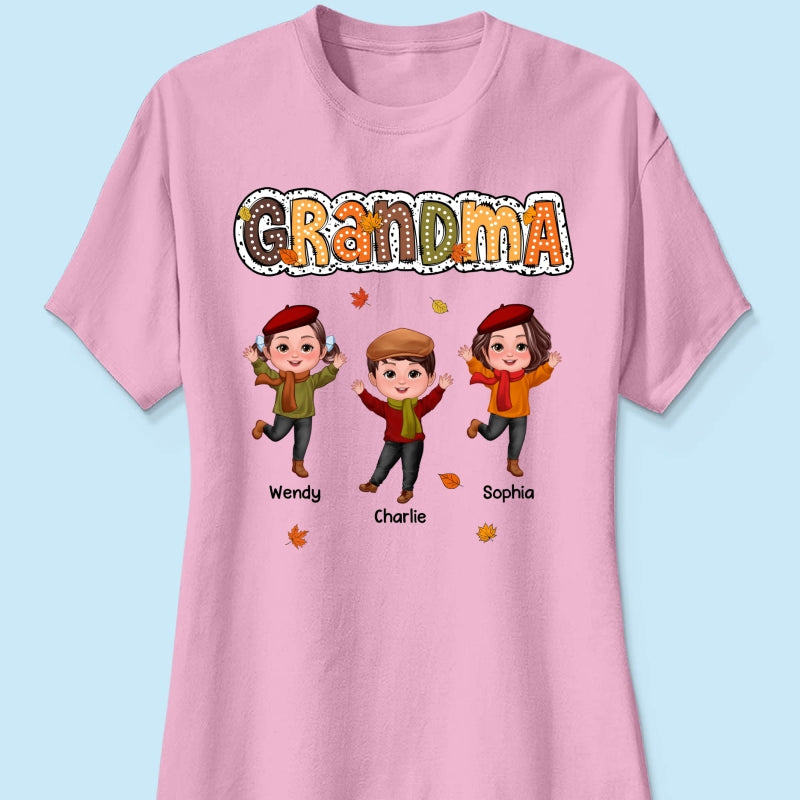 Grandma Fall Season Dalmatian Dot Happy Kids Personalized Shirt