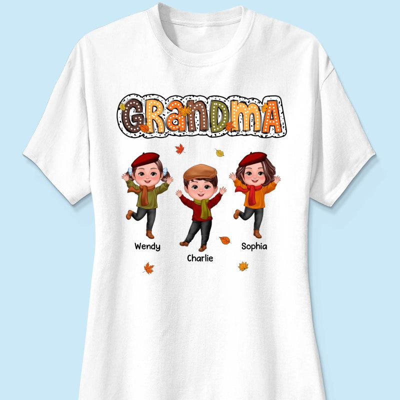 Grandma Fall Season Dalmatian Dot Happy Kids Personalized Shirt