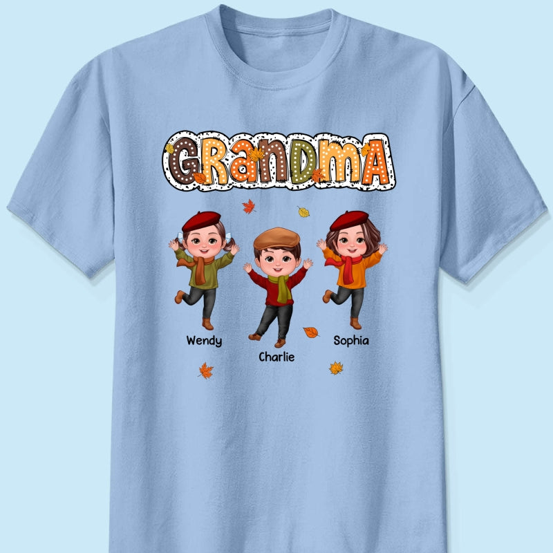 Grandma Fall Season Dalmatian Dot Happy Kids Personalized Shirt