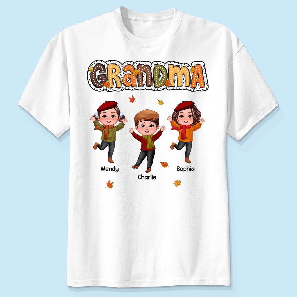 Grandma Fall Season Dalmatian Dot Happy Kids Personalized Shirt