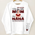 Grandma God Gifted Me Two Titles Custom Photo Personalized Sleeve Printed Sweatshirt